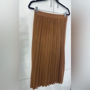 New Mix Tan A-Line Pleated Skirt